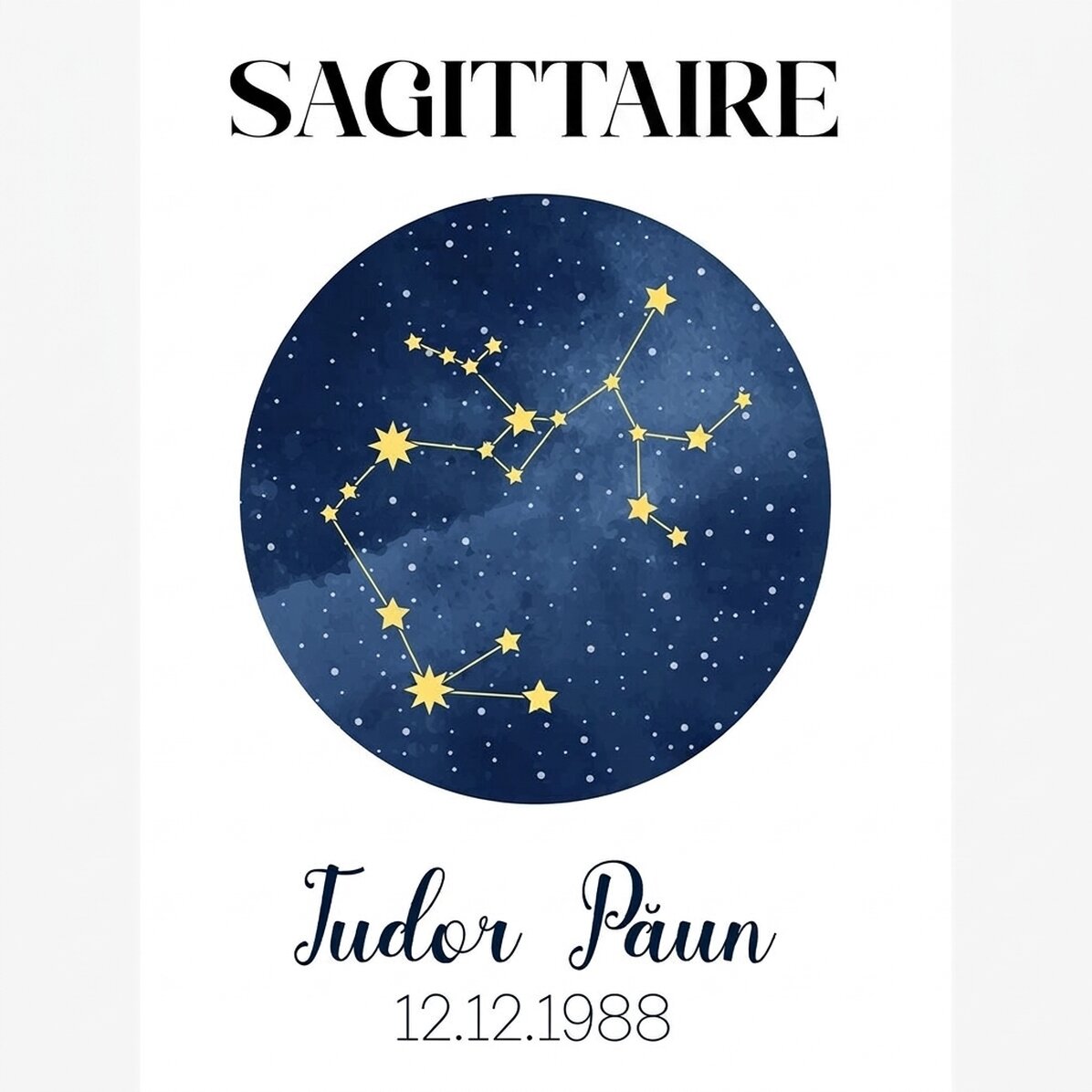 Affiche personnalisée avec texte - La constellation du Sagittaire