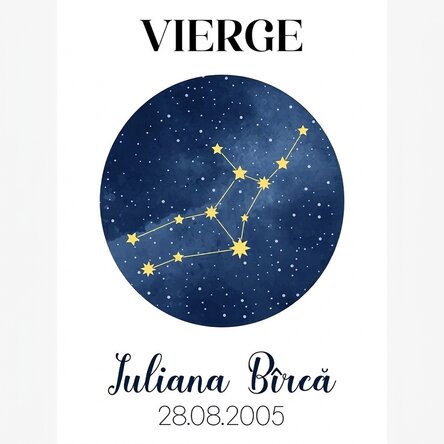 Affiche personnalisée avec texte - La constellation de la Vierge