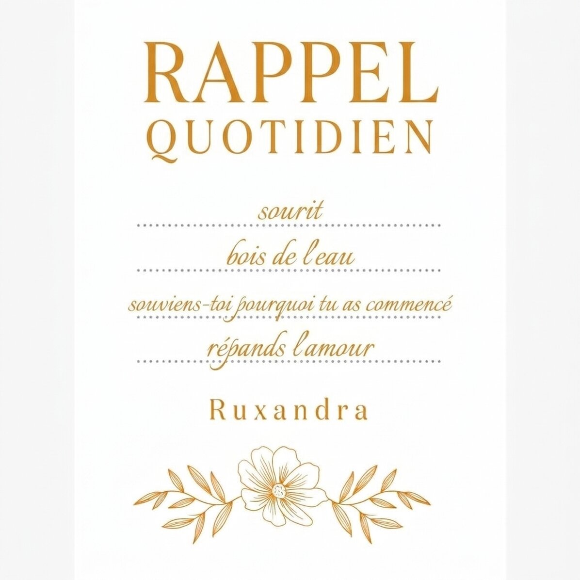 Affiche personnalisée avec texte - Daily Reminder