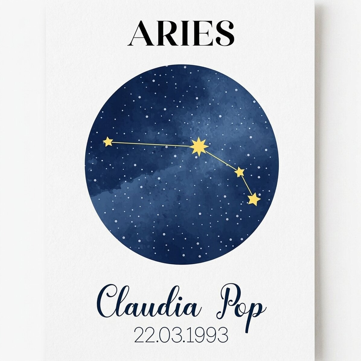 Affiche personnalisée avec texte - La constellation du Bélier
