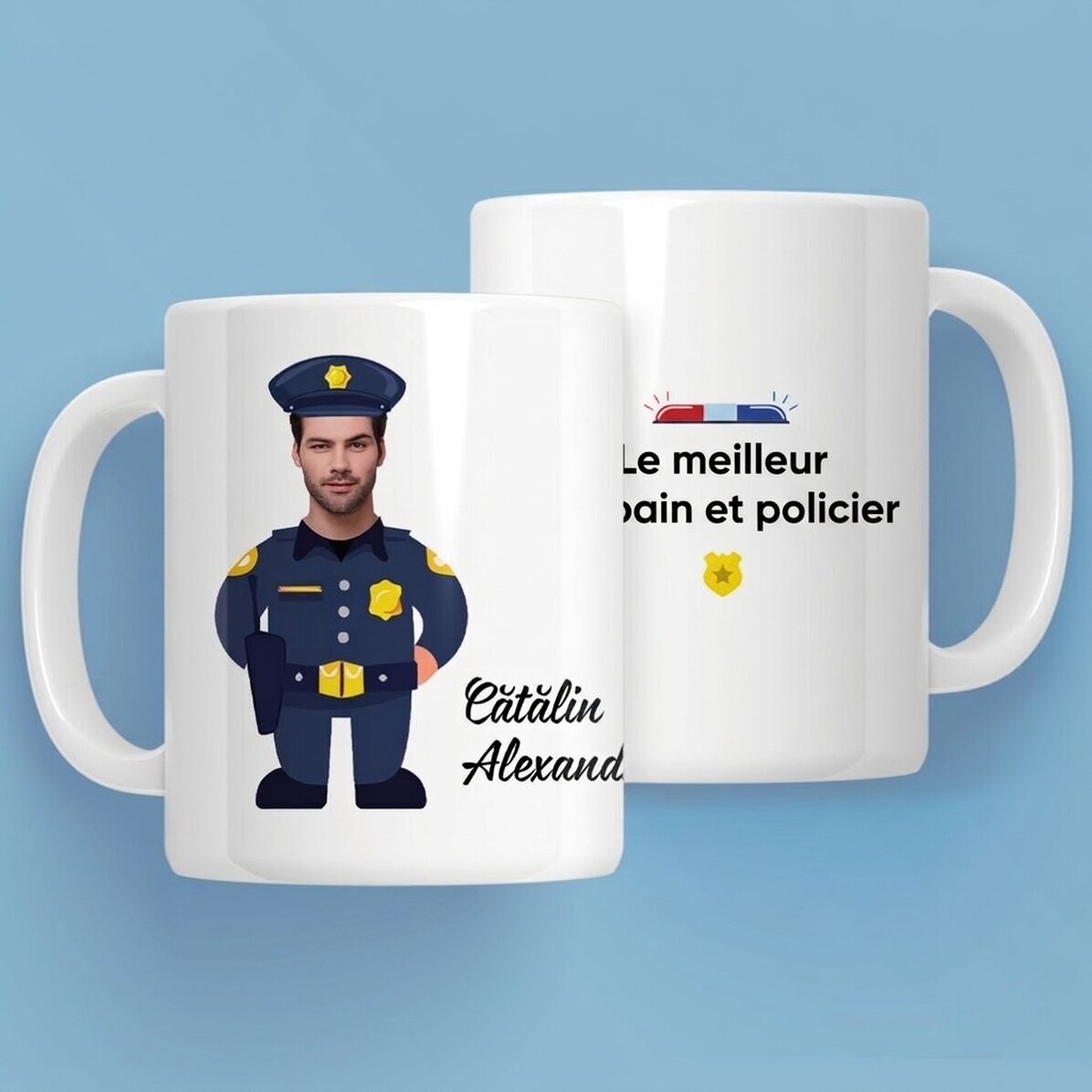 Tasse personnalisée avec inscription - Pour les policiers