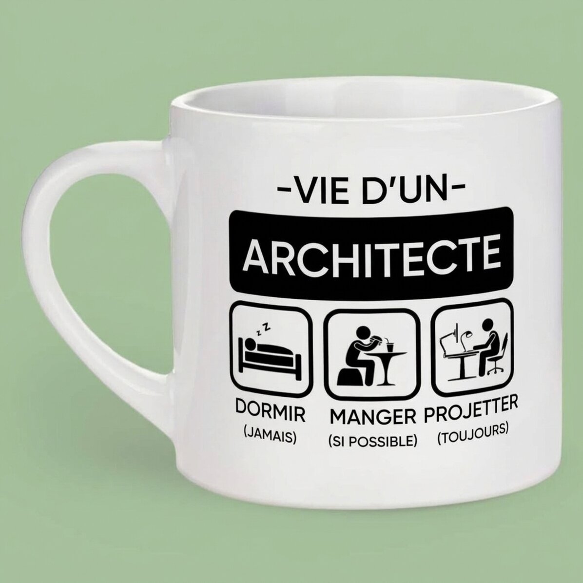 Tasse à expresso personnalisée avec inscription - Architecte