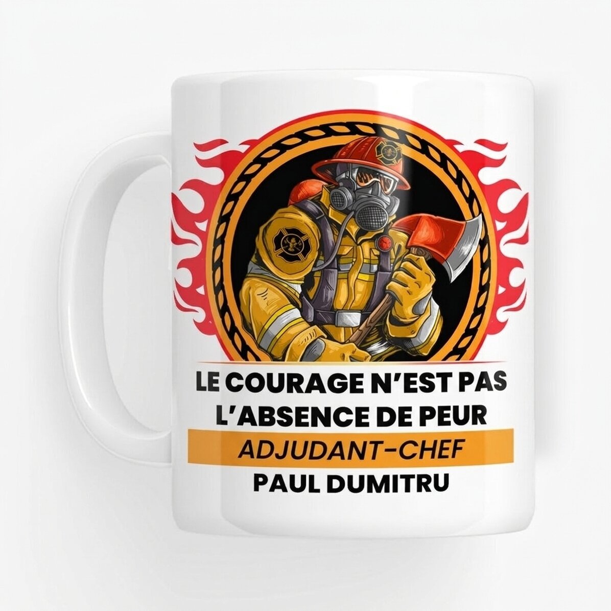 Tasse personnalisée avec inscription - Pompier