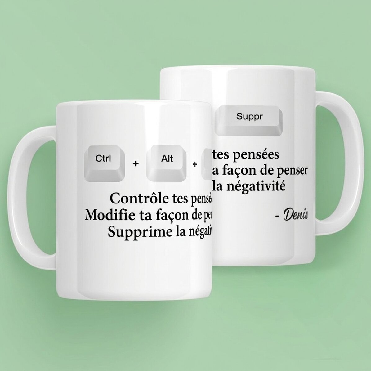 Tasse personnalisée avec inscription - Ctrl + Alt + Del