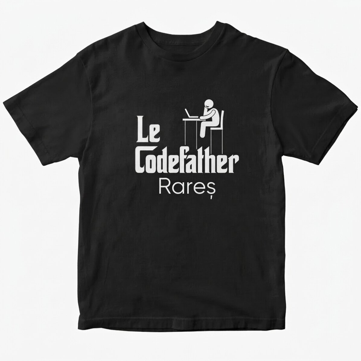 T-shirt en coton personnalisé avec un texte - The codefather