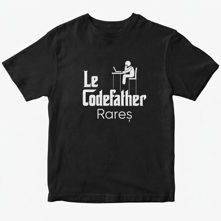 T-shirt en coton personnalisé avec un texte - The codefather