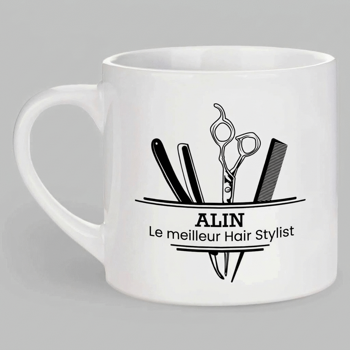 Tasse à espresso personnalisée avec inscription - Coiffeur