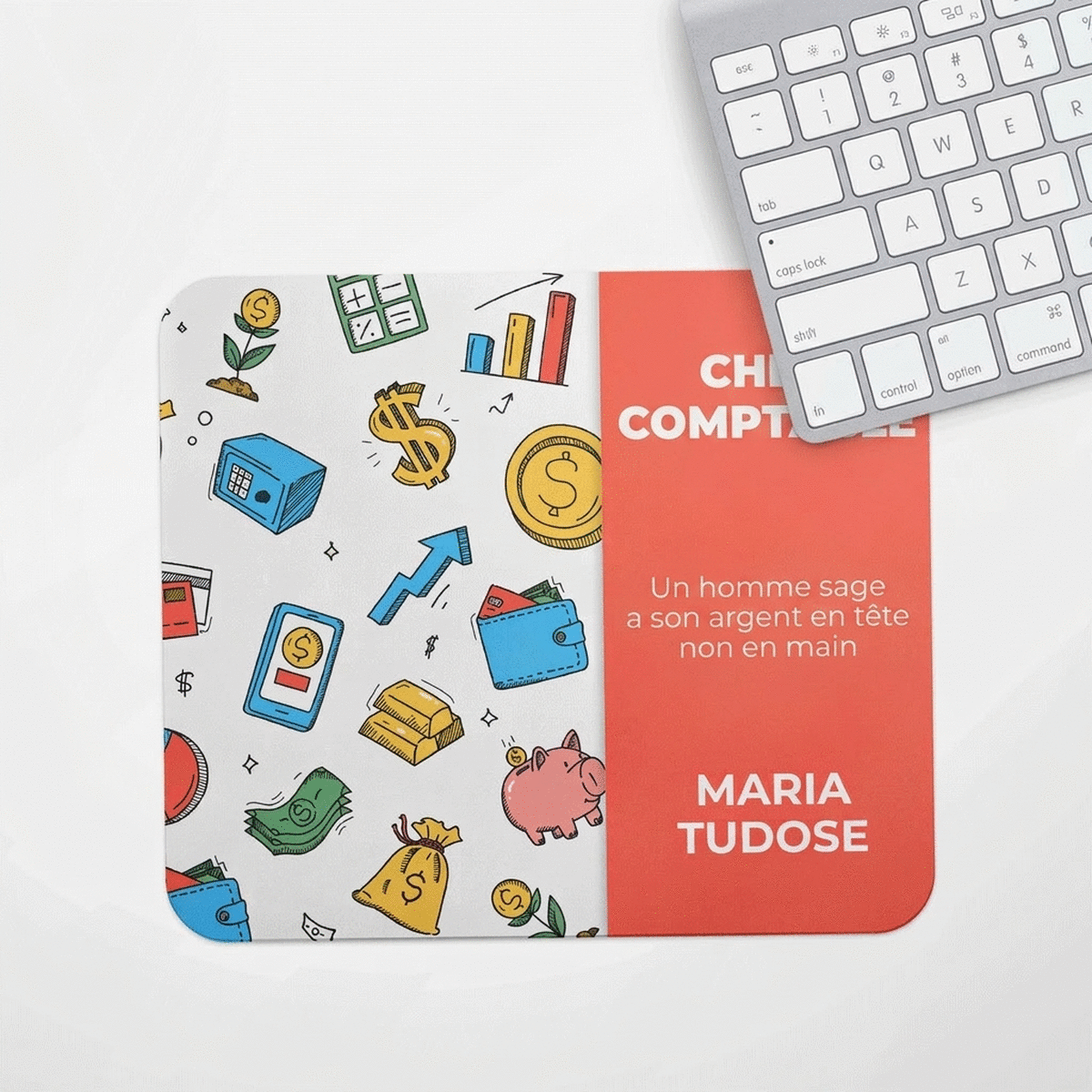Tapis de souris personnalisé avec texte - Finances