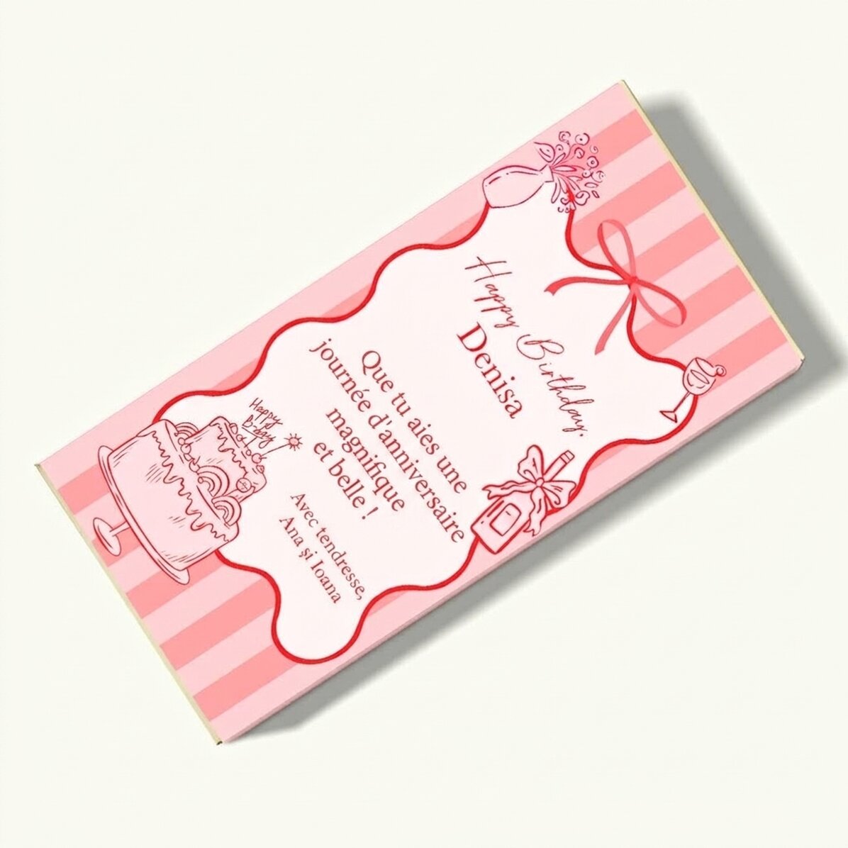 Chocolat personnalisé avec un message - Joyeux anniversaire !