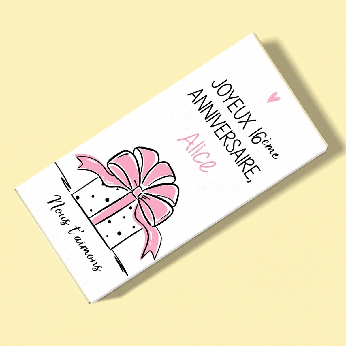 Chocolat personnalisé avec un message - Cadeau d