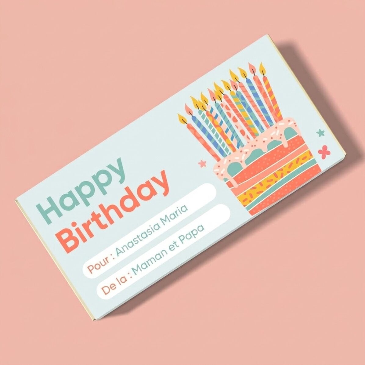 Chocolat personnalisé avec un message pour les enfants - Anniversaire