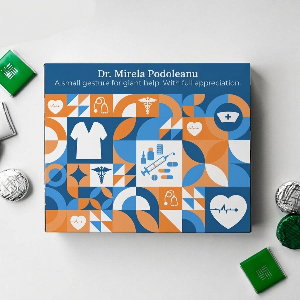 Boîte de bonbons personnalisée avec un message de remerciement à l