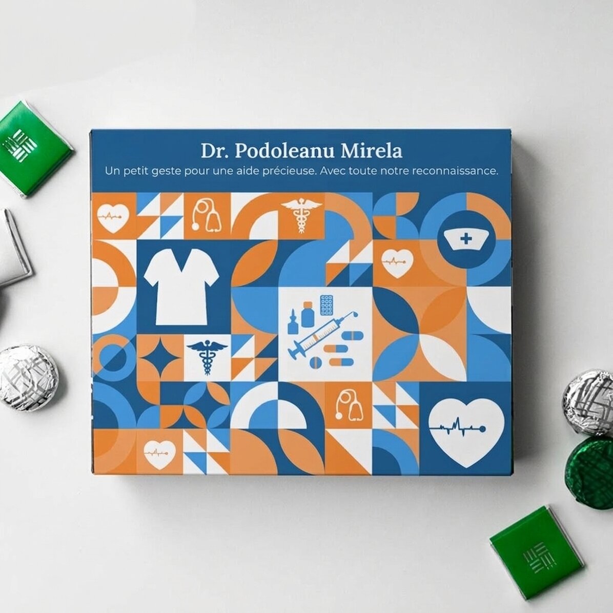 Boîte de bonbons personnalisée avec un message de remerciement à l