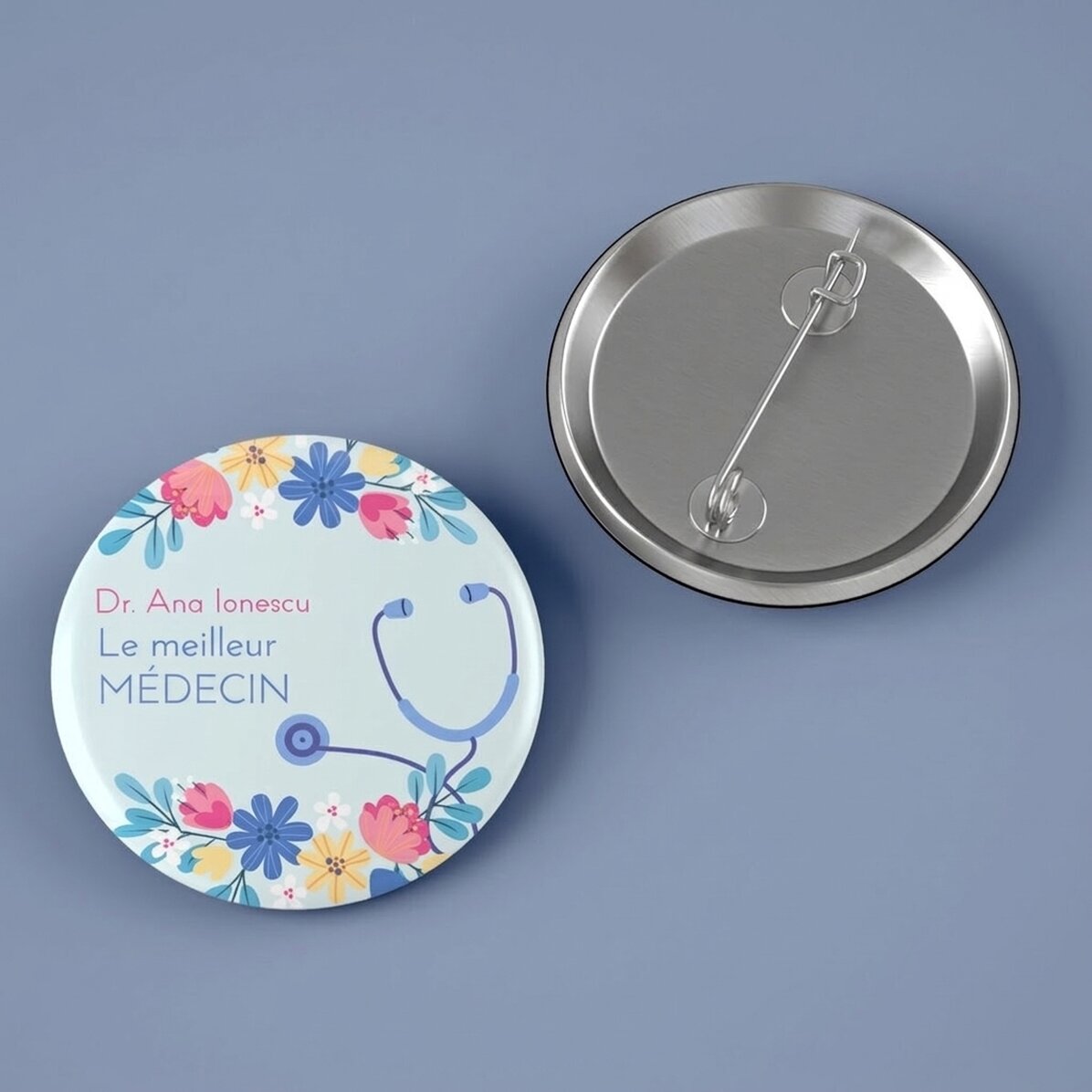 Badge personnalisé avec inscription - Médecin
