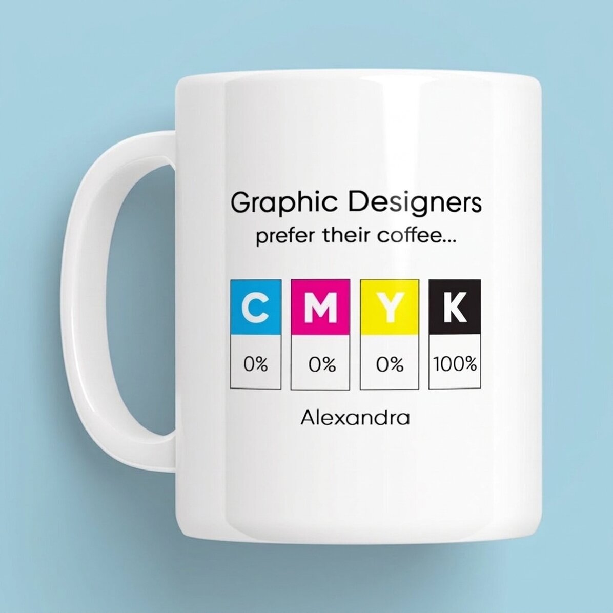 Tasse personnalisée avec message - Graphiste