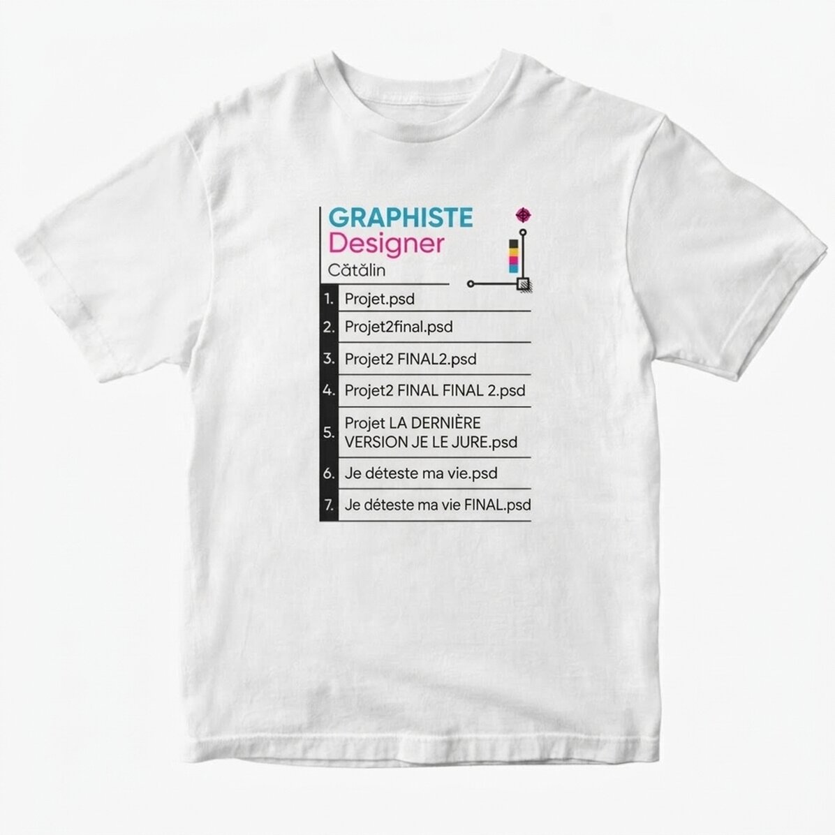T-shirt en coton personnalisé avec un texte - Graphiste