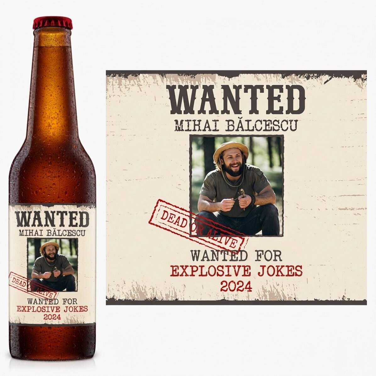 Bière personnalisée avec un message - Wanted