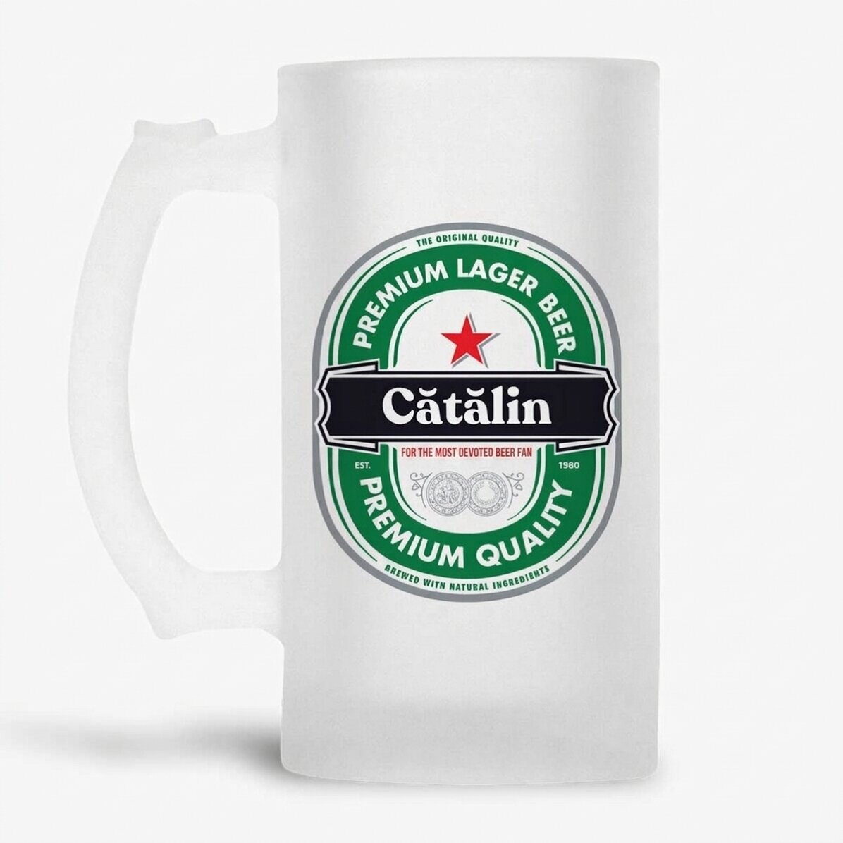 Chope à bière personnalisée avec message - Le plus grand fan de bière