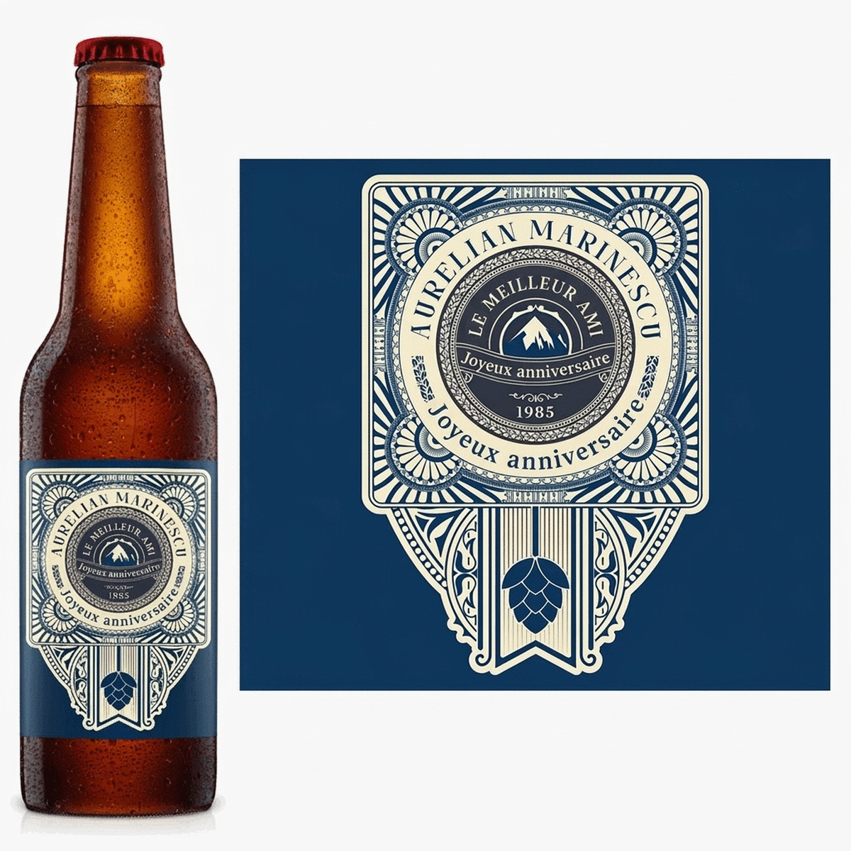 Bière personnalisée avec un message - Vintage Hop