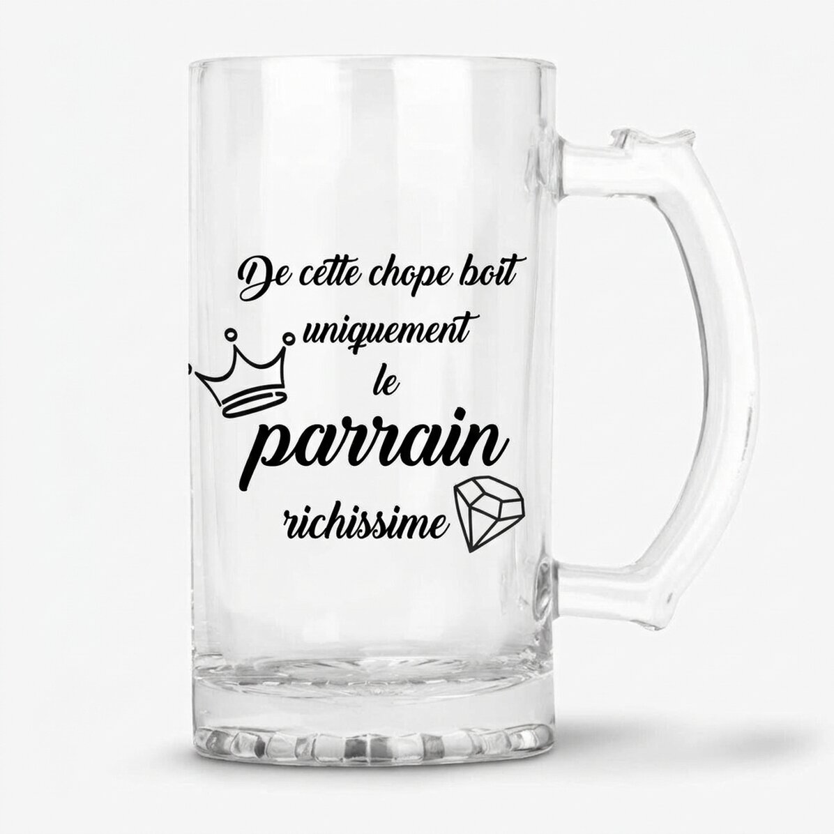 Chope à bière personnalisée avec un message pour papa