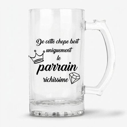 Chope à bière personnalisée avec un message pour papa