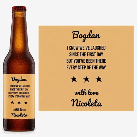 Bière personnalisée avec un message - Stars
