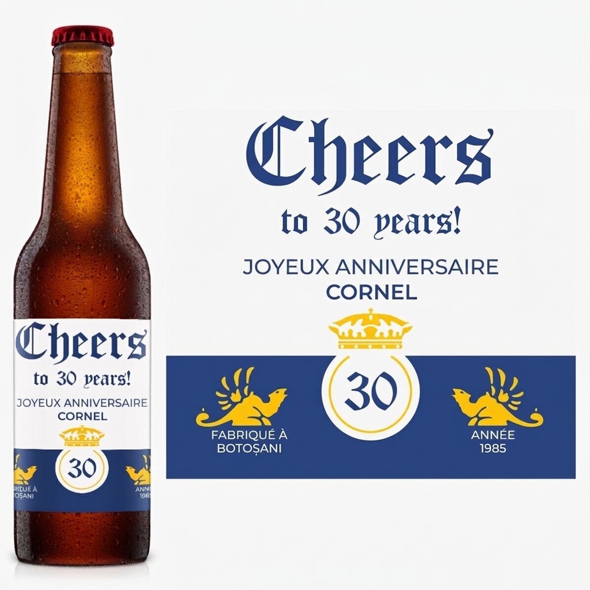 Bière personnalisée avec un texte - Crown