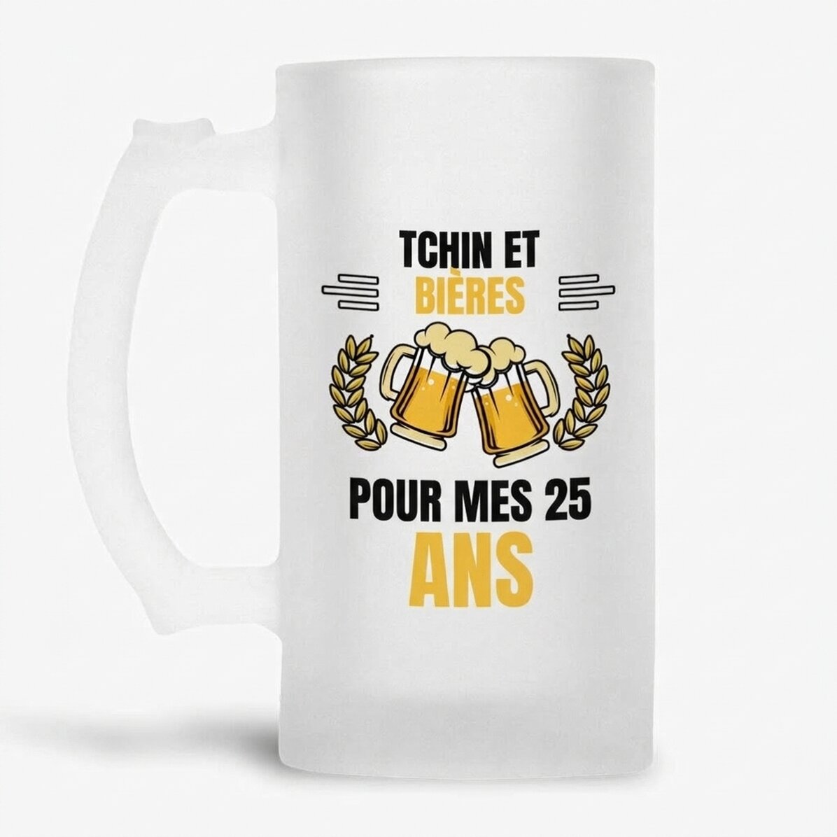 Chope à bière personnalisée avec message - Cheers and Beers