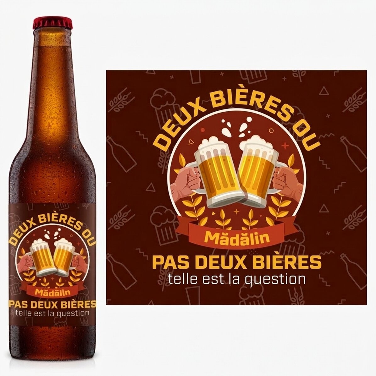 Bière personnalisée avec un texte - Two beers