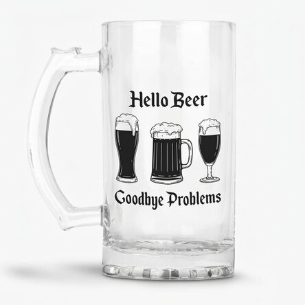 Chope à bière personnalisée avec message - Hello Beer