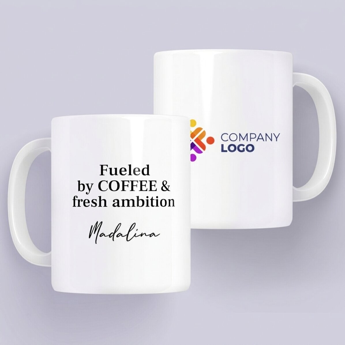 Tasse personnalisée avec logo et message