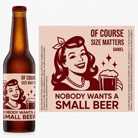 Bière personnalisée avec un texte - Size Matters
