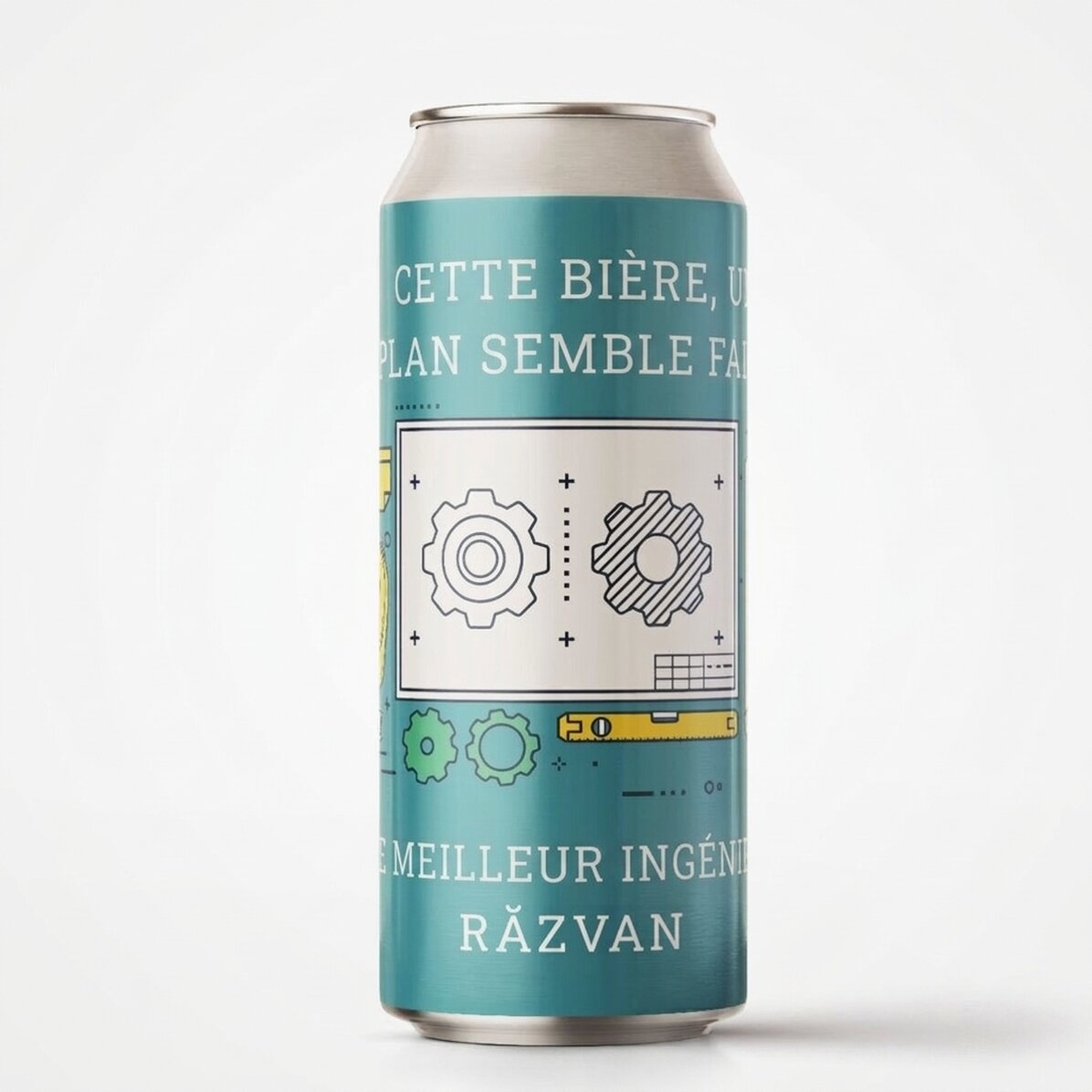 Bière en canette personnalisée avec un texte - Ingénieur
