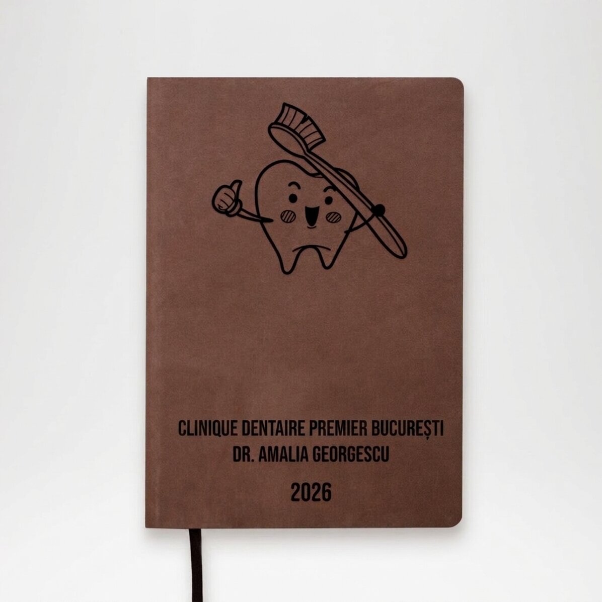 Agenda en cuir personnalisé avec inscription - Dentiste