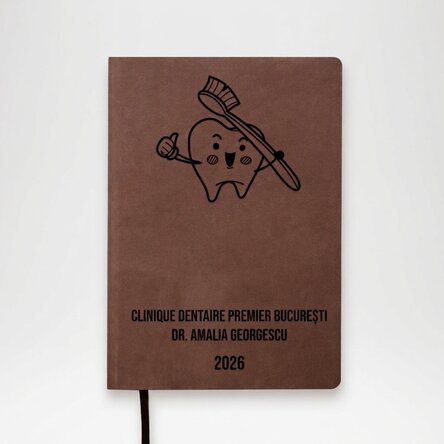 Agenda en cuir personnalisé avec inscription - Dentiste