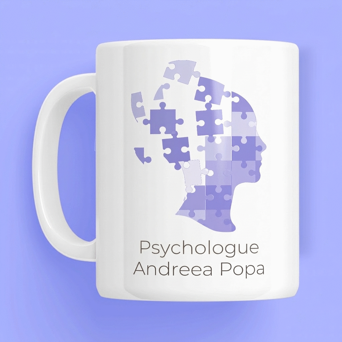 Tasse personnalisée avec un message pour les psychologues - Mental puzzle
