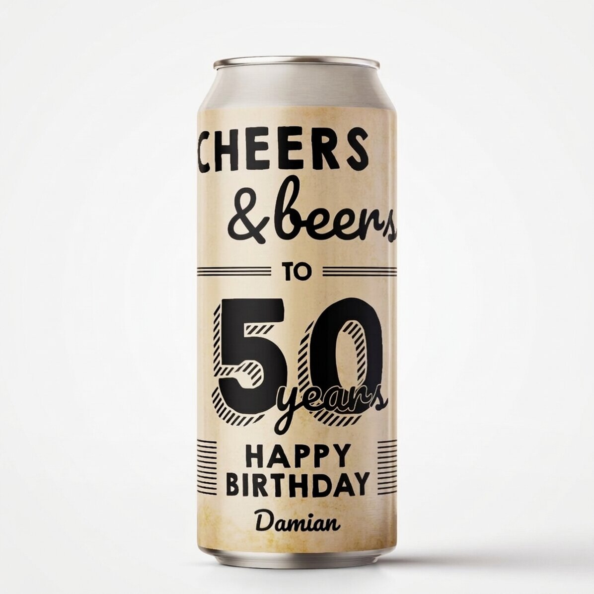 Bière en canette personnalisée avec un texte - Cheers & Beers