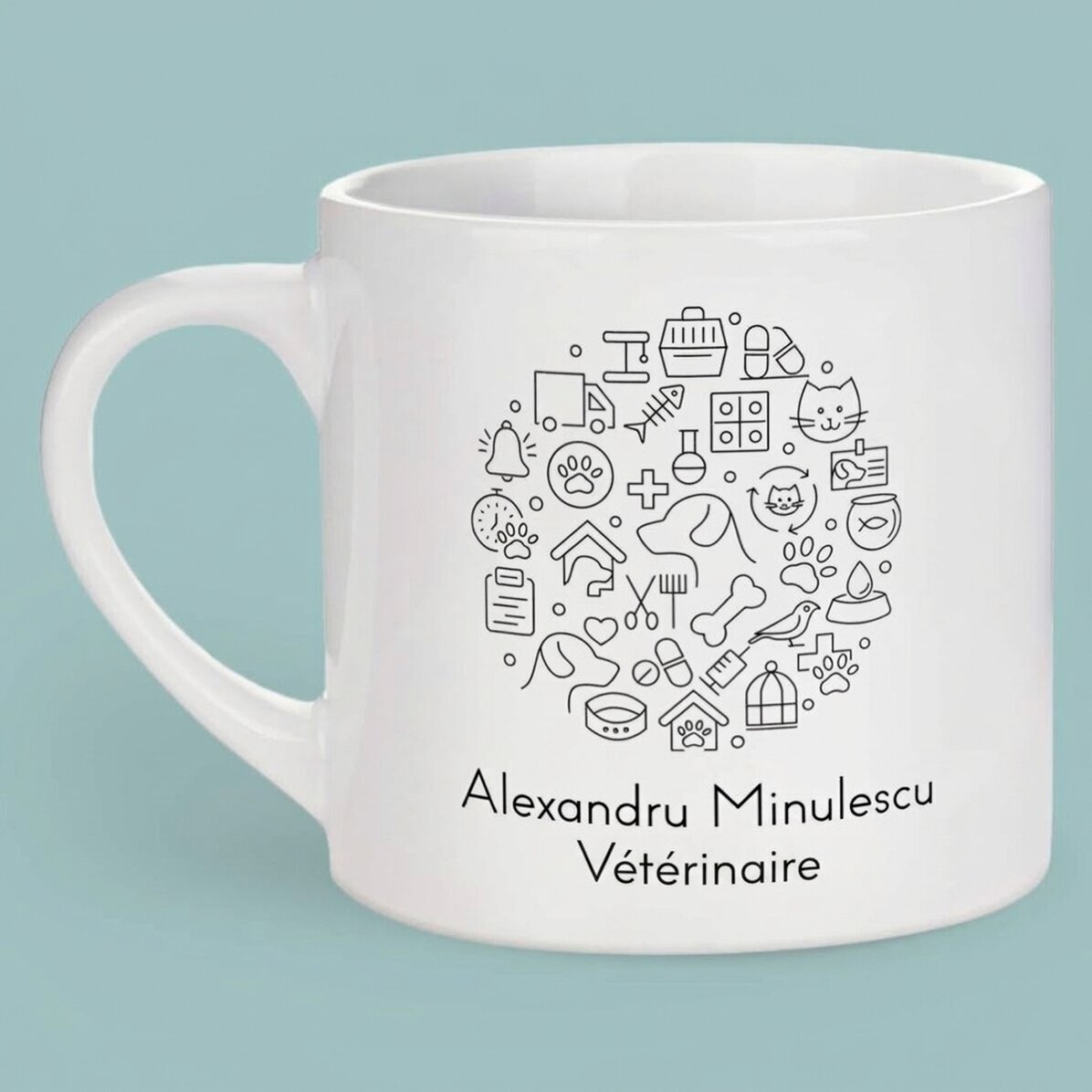 Tasse à espresso personnalisée avec inscription pour vétérinaire