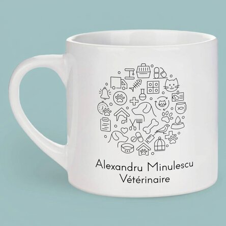 Tasse à espresso personnalisée avec inscription pour vétérinaire