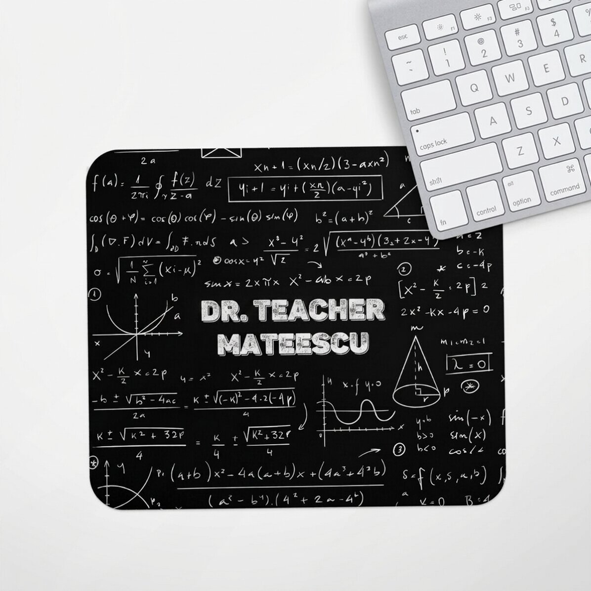 Tapis de souris personnalisé avec nom - Professeur de mathématiques