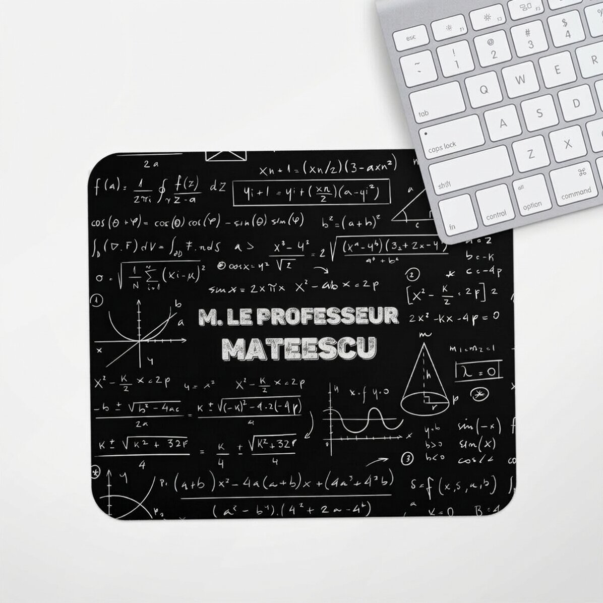 Tapis de souris personnalisé avec nom - Professeur de mathématiques