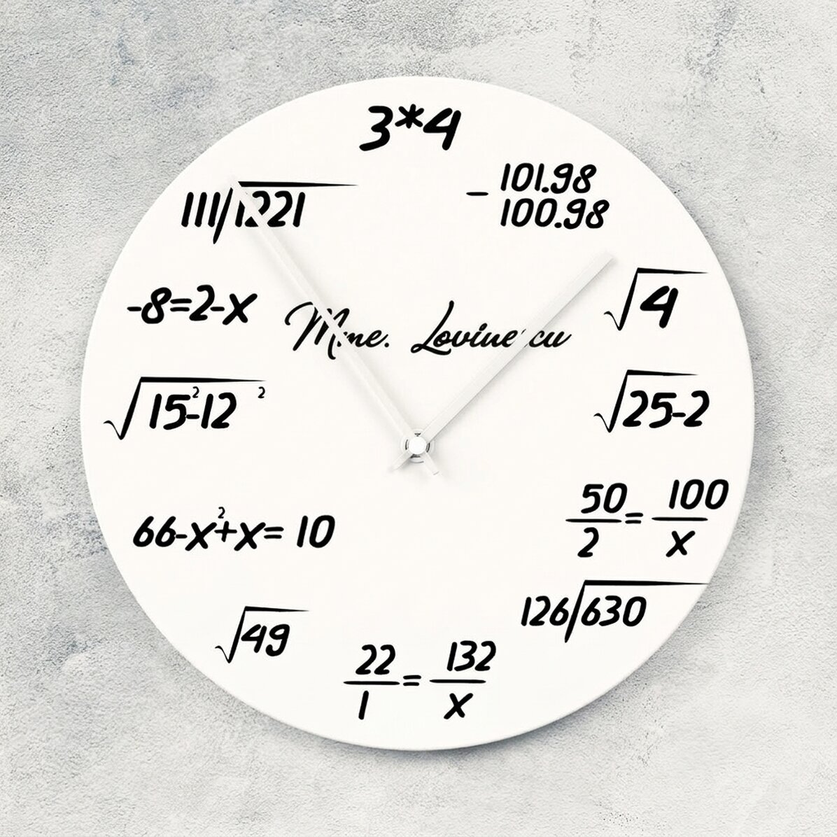 Montre personnalisée avec un prénom - Mathématiques