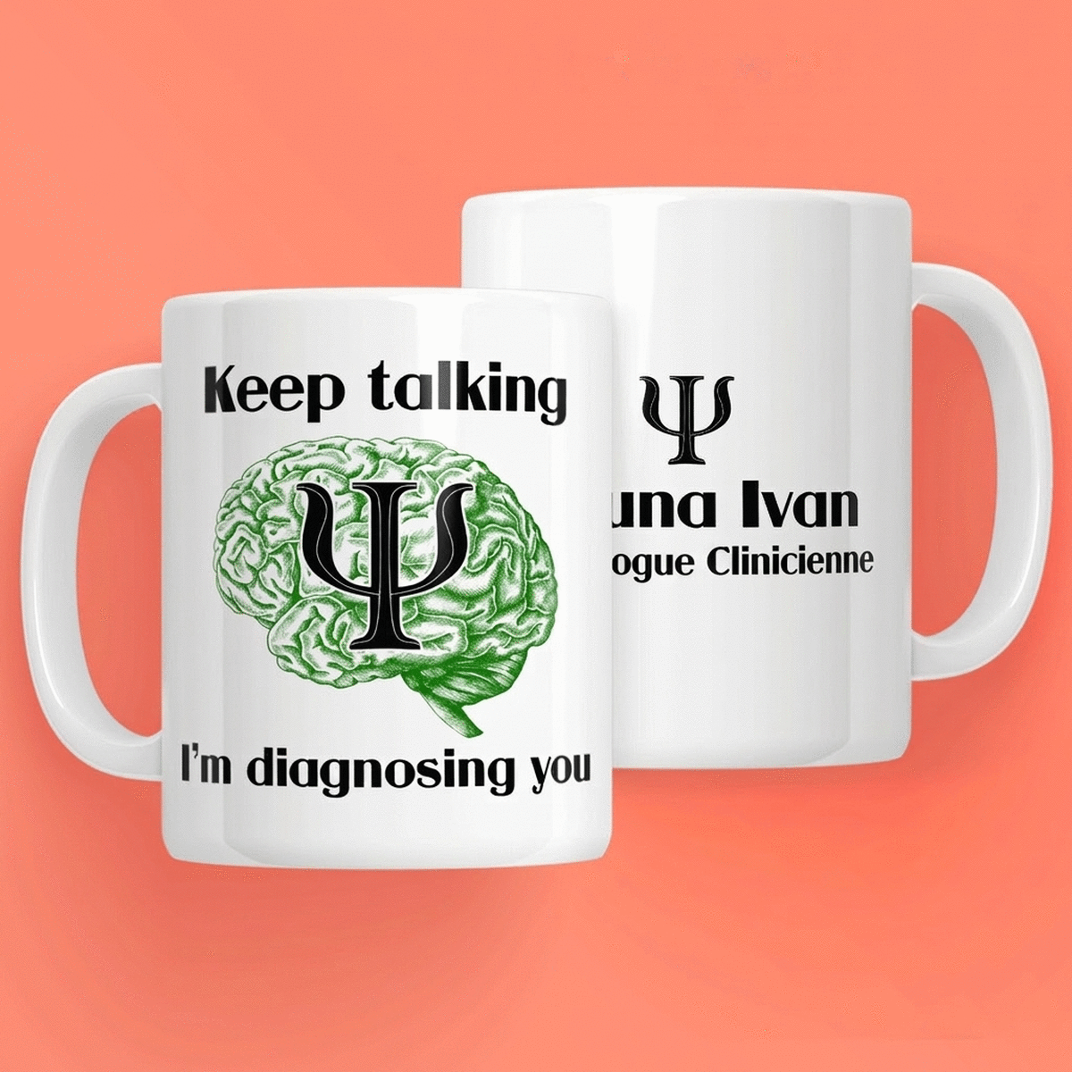 Tasse personnalisée avec un texte pour les psychologues - Psyche