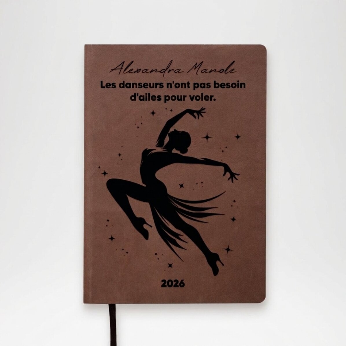 Agenda en cuir personnalisé avec inscription - Dancer
