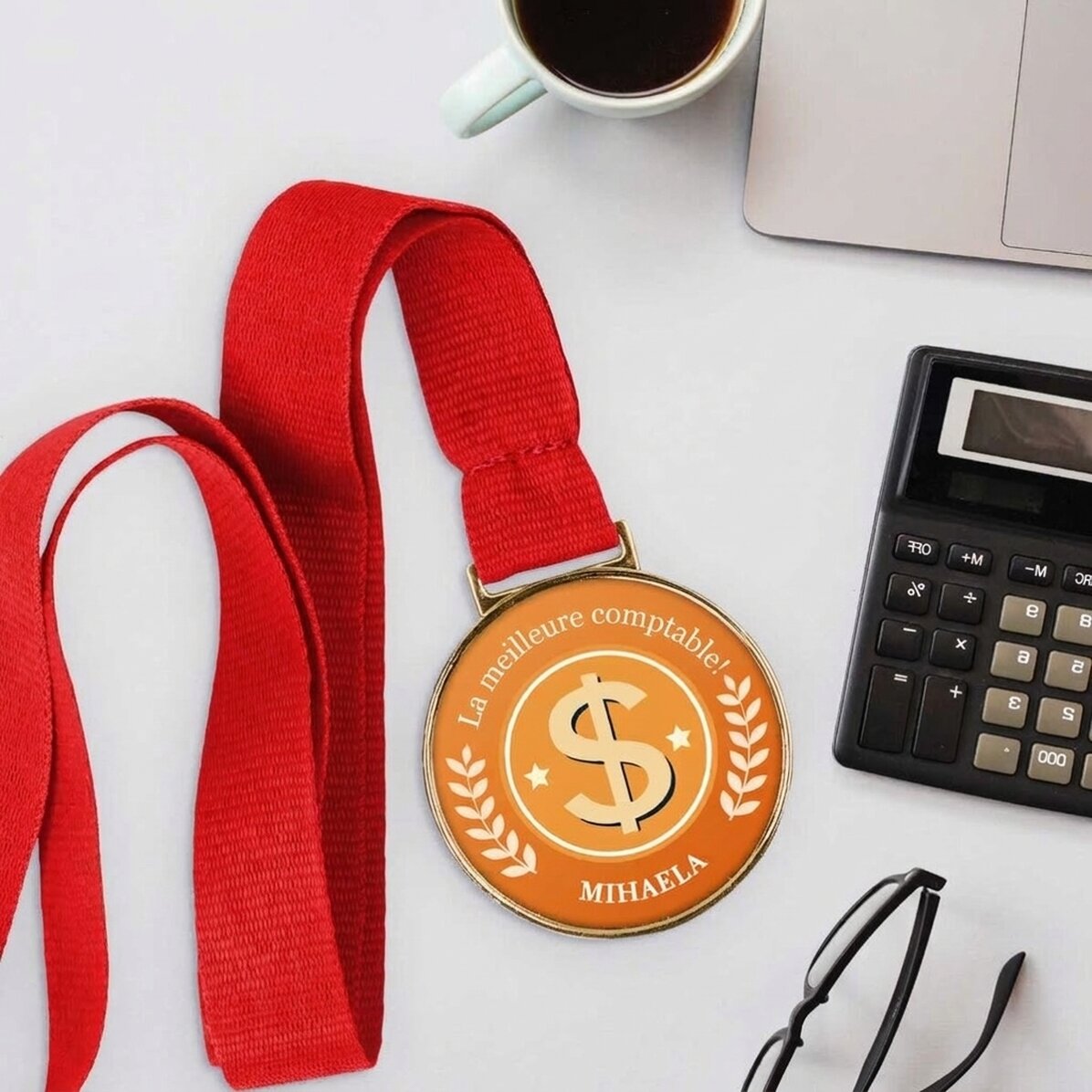 Médaille personnalisée avec message - Comptable