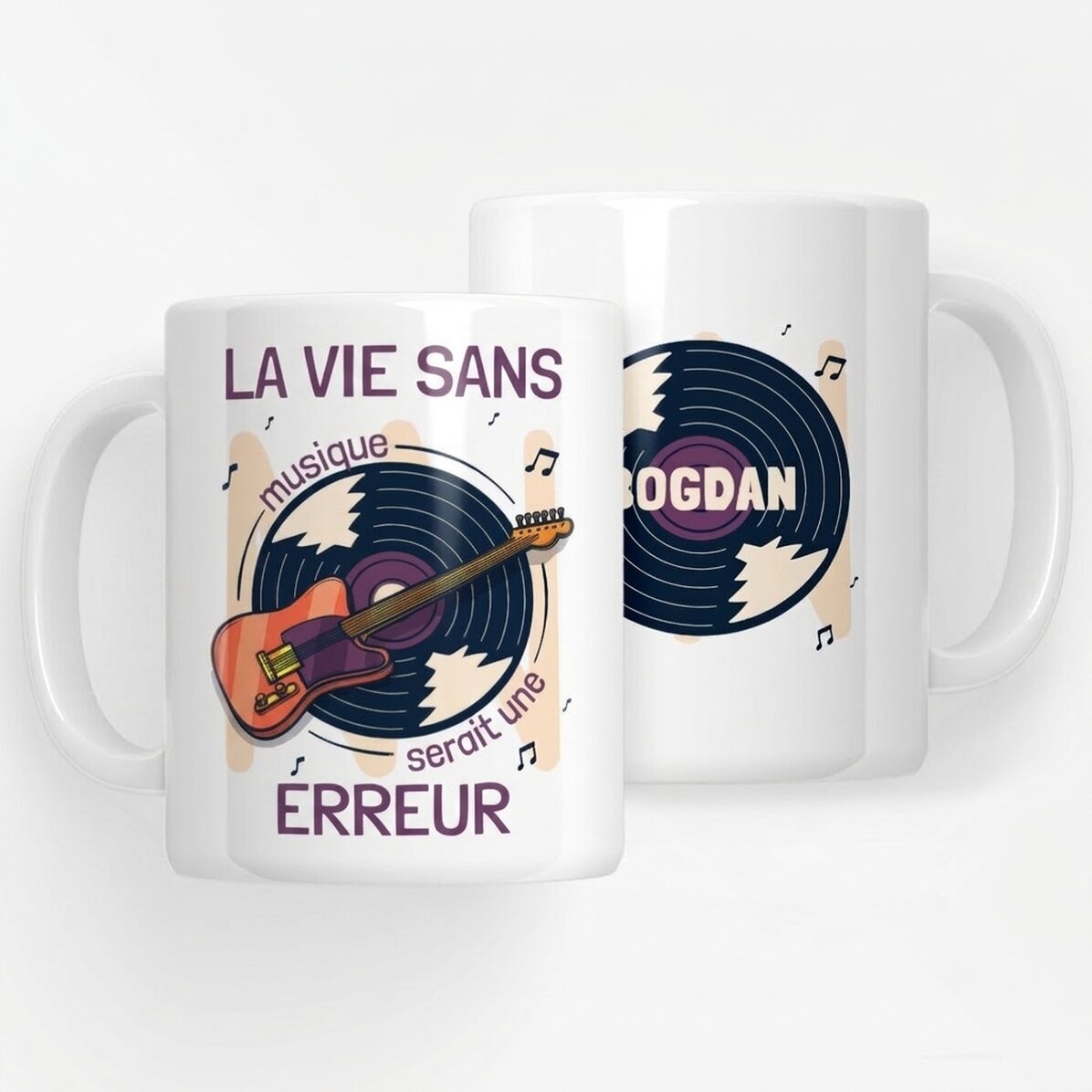 Tasse personnalisée avec inscription - Musique