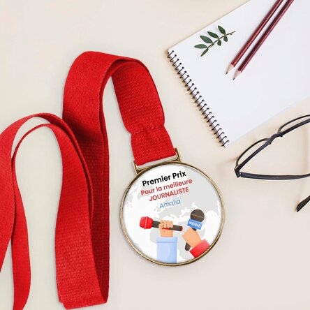 Médaille personnalisée avec un message - Journaliste