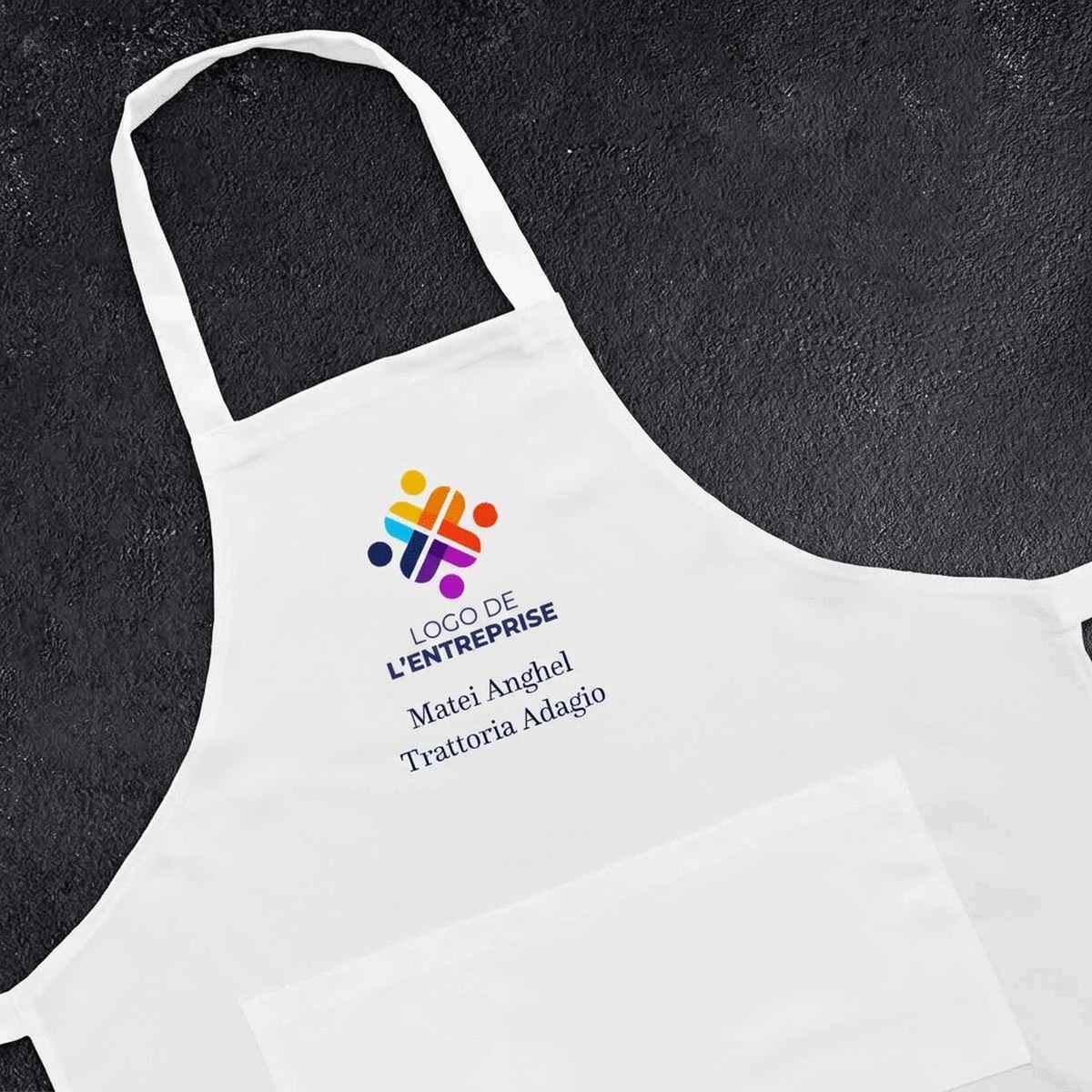 Tablier personnalisé avec logo et texte