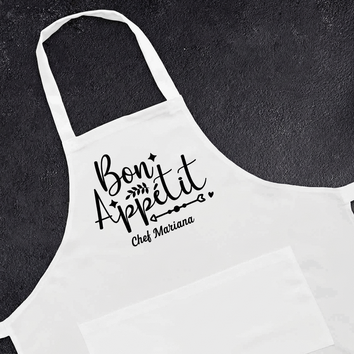 Tablier personnalisé avec message - Bon appétit