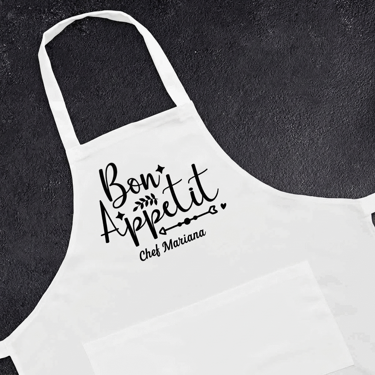 Tablier personnalisé avec message - Bon appétit